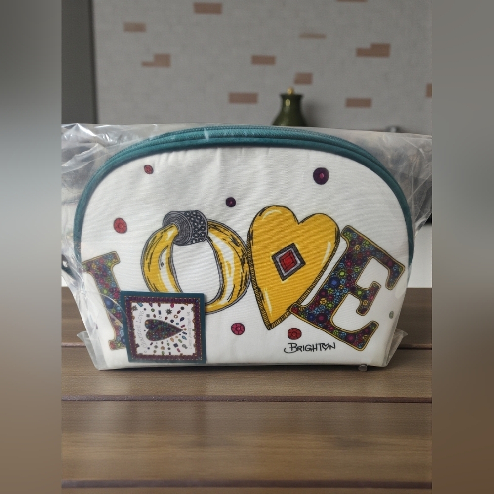 NWT Brighton Multicolor Love Cosmetic Pouch (Set Of 2)